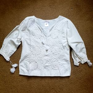 White embroidered top